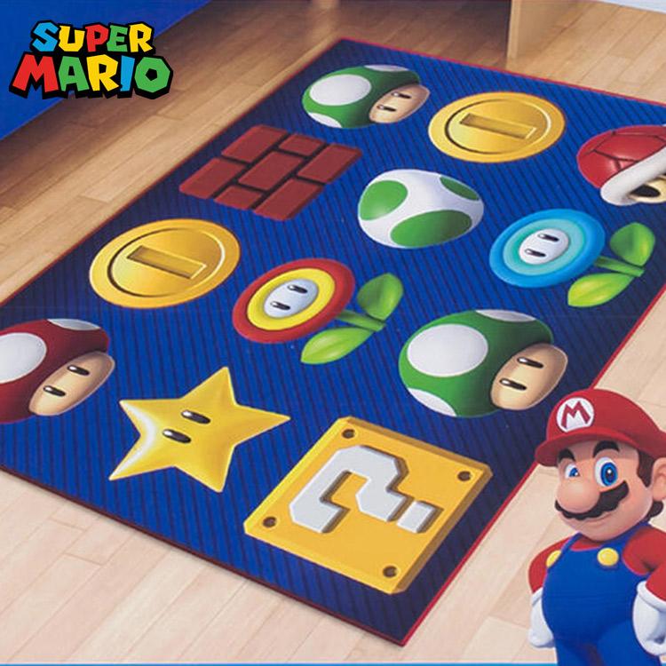※マリオオバ　RHC ラグマット ラグマット スーパーマリオ 102×137cm マット 絨毯 ラグ デスクマット
