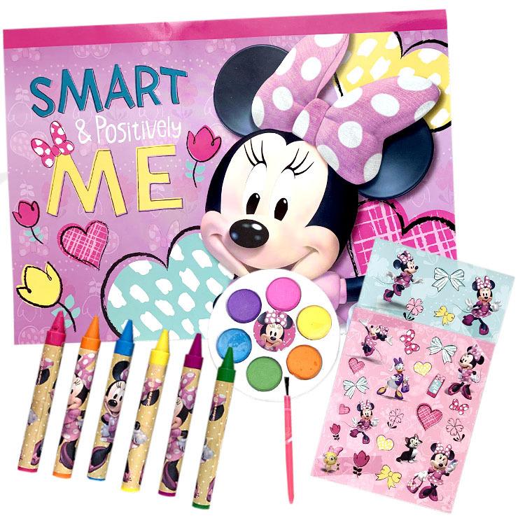 上品 ディズニー ミニーマウス 文具 12点セット ぬりえ クレヨン 絵具 シール お絵かき ステーショナリー 遊び Materialworldblog Com