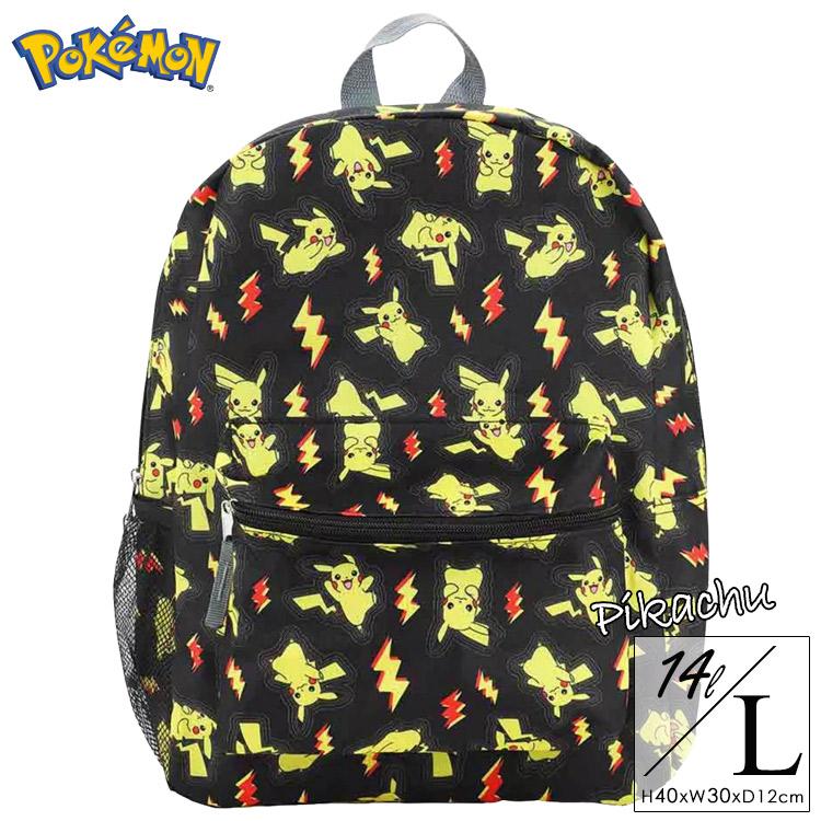 Pokemon（ポケモン） リュック リュックサック ピカチュウ 総柄 L