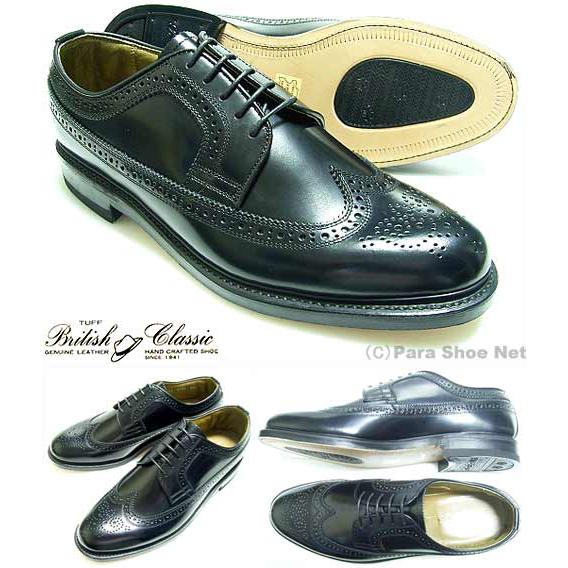 British Classic 本革底 ウィングチップ ビジネスシューズ（革靴 紳士靴）黒/グッドイヤーウェルト製法・日本製 :m9800