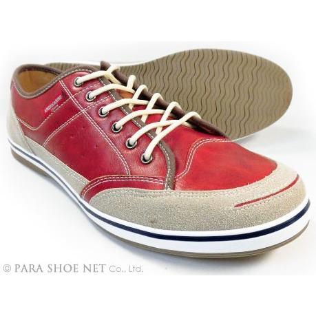 AMERICANINO（EDWIN）レザースニーカー カジュアルシューズ（大きいサイズ 紳士靴）赤 3E 27.5cm、28cm、29cm