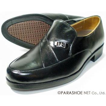 シャーリングスリッポン ビジネスシューズ（小さいサイズ 革靴 紳士靴）黒 ワイズ4E 23cm 23.5cm 24cm