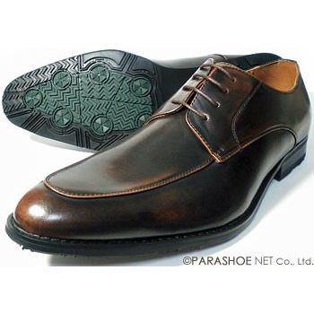 S-MAKE Uチップ ビジネスシューズ（小さいサイズ 紳士靴）濃茶 ワイズ3E（EEE）23cm（23.0cm）、23.5cm、24cm（24.0cm）｜parashoe
