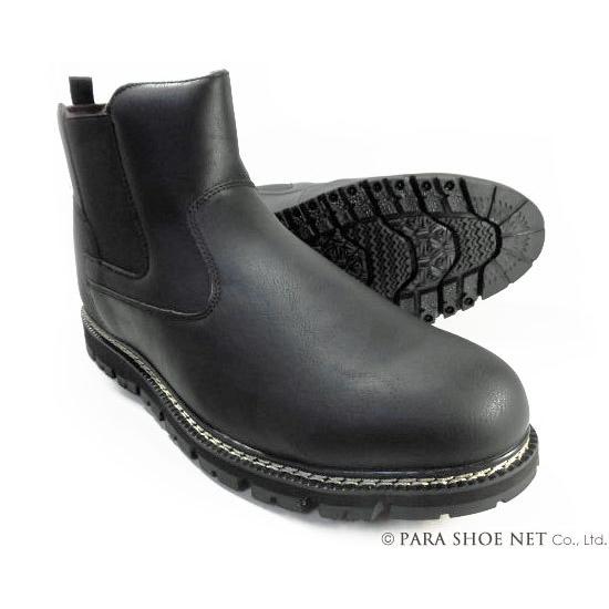 Dect サイドゴアブーツ（防水・防滑ソール）黒 3E（EEE）28cm、29cm【大きいサイズ（ビッグサイズ）メンズ カジュアルシューズ 紳士靴】｜parashoe