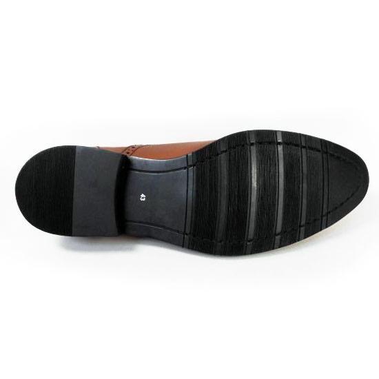 PARASHOE 本革 内羽根セミブローグ ビジネスシューズ 茶色（ブラウン