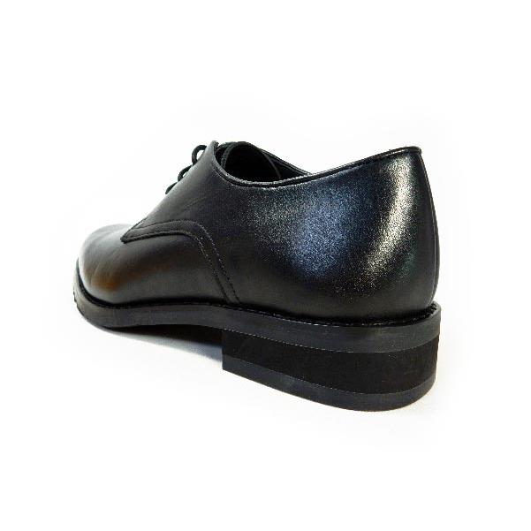 PARASHOE 本革 プレーントゥ ビジネスシューズ 黒 ワイズ3E 22cm、22.5