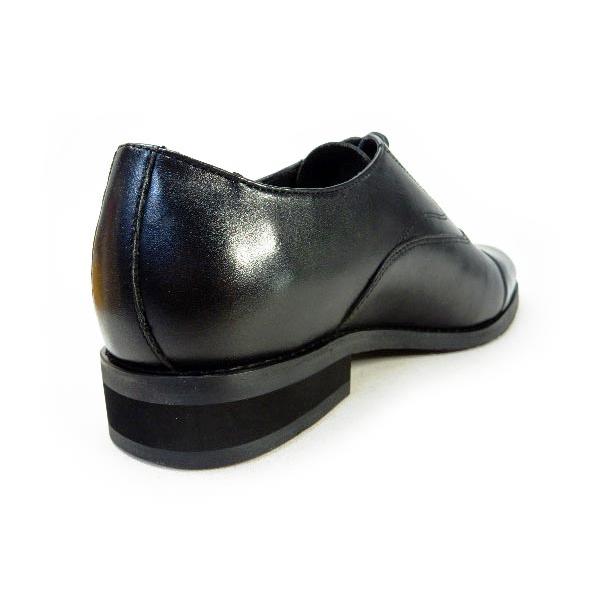 PARASHOE 本革 内羽根ストレートチップ ビジネスシューズ 黒 ワイズ3E