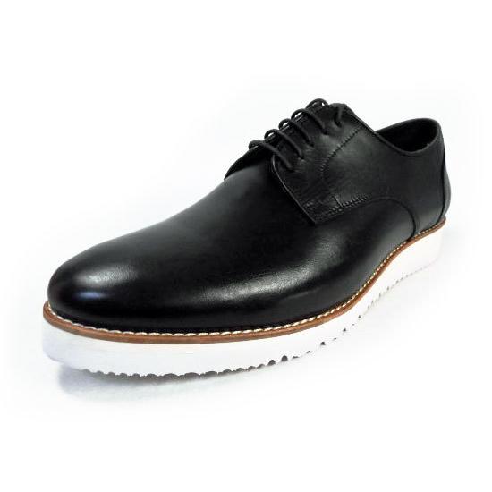 PARASHOE 本革 プレーントゥ ビジネスカジュアルシューズ 厚底白