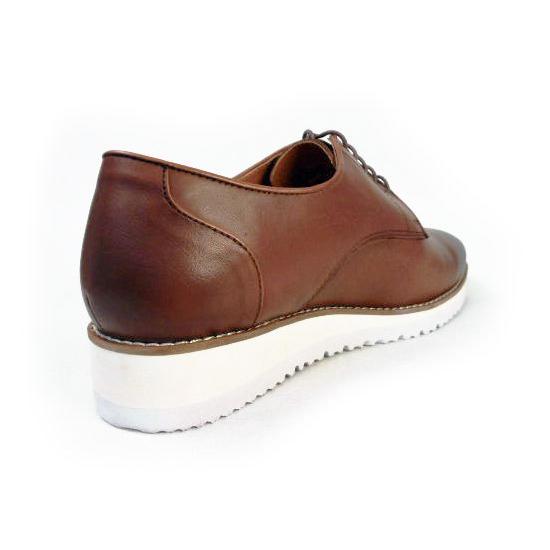 PARASHOE 本革 プレーントゥ ビジネスカジュアルシューズ 厚底白ソール