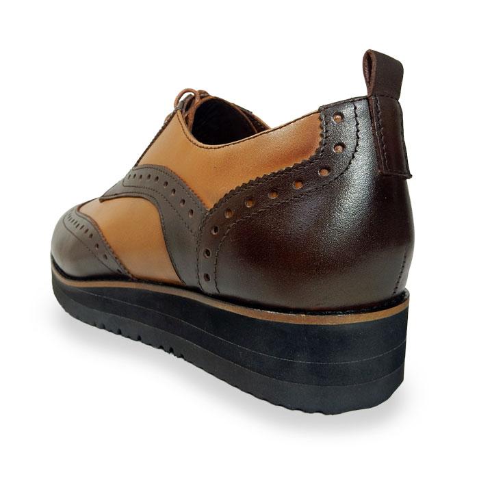 PARASHOE 本革 コンビウィングチップ 厚底ビジネスシューズ（ビジネス