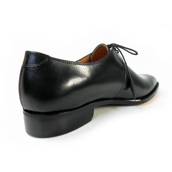 PARASHOE ハンドソーンウェルト製法 本革底 2アイレットプレーントゥ ビジネスシューズ 黒 2E〜3E 22cm〜30cm/日本製・革靴の画像