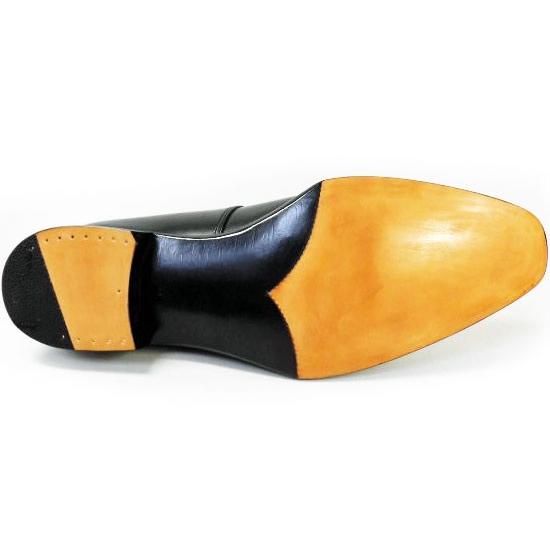 PARASHOE ハンドソーンウェルト製法 本革底 2アイレットプレーントゥ ビジネスシューズ 黒 2E〜3E 22cm〜30cm/日本製・革靴の画像