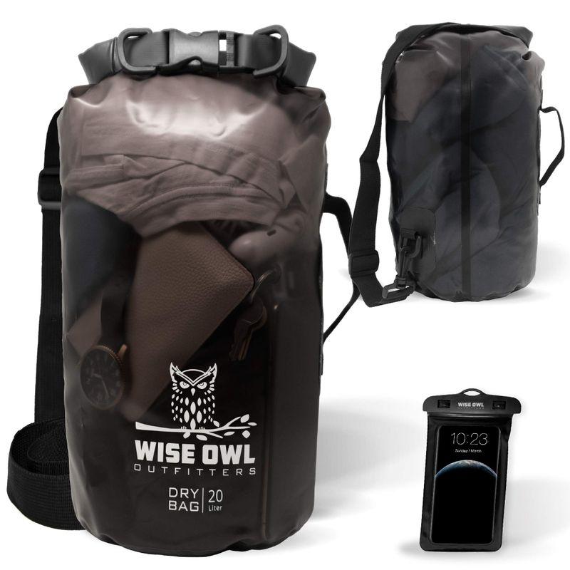 Wise Owl Outfitters 防水ドライバッグバックパック 厚手 丈夫なウォーターバッグ カヤック/キャンプ/ボート/ビーチ