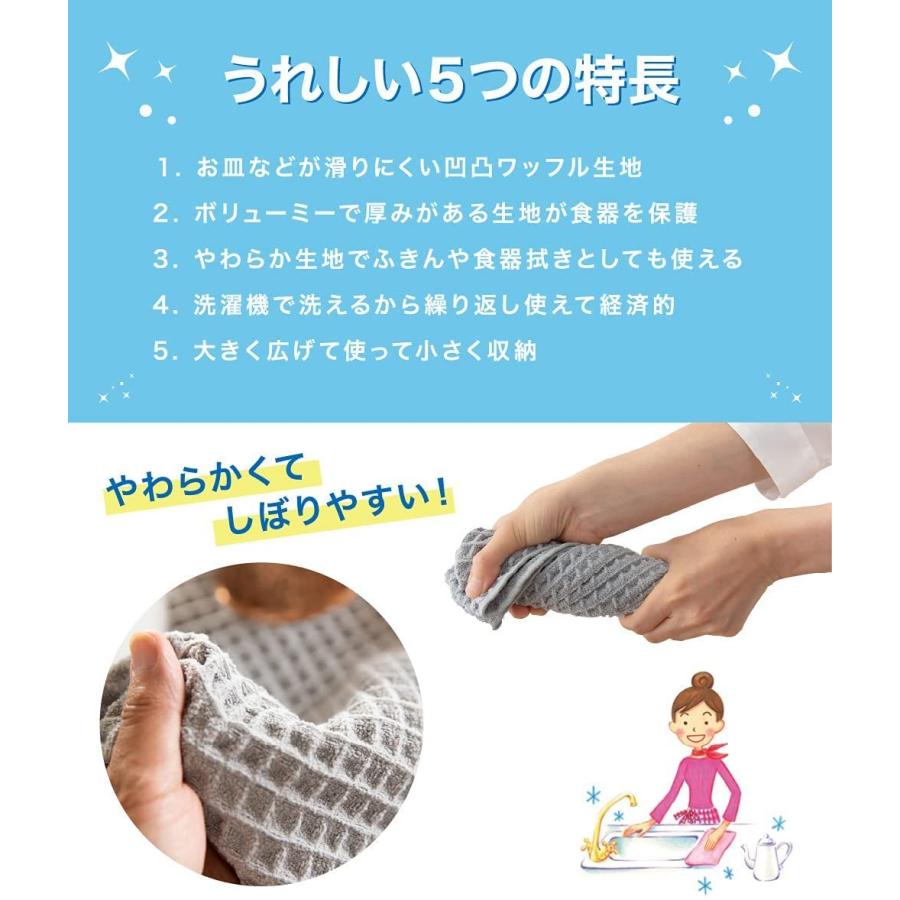 あっちこっち 水切りマット グレー 40cm×45cm グレー 食器 乾燥用マット 日本製 吸水 速乾 抗菌 ミクロスター ふきん 布巾 帝人 テイジン | TEIJIN | 02