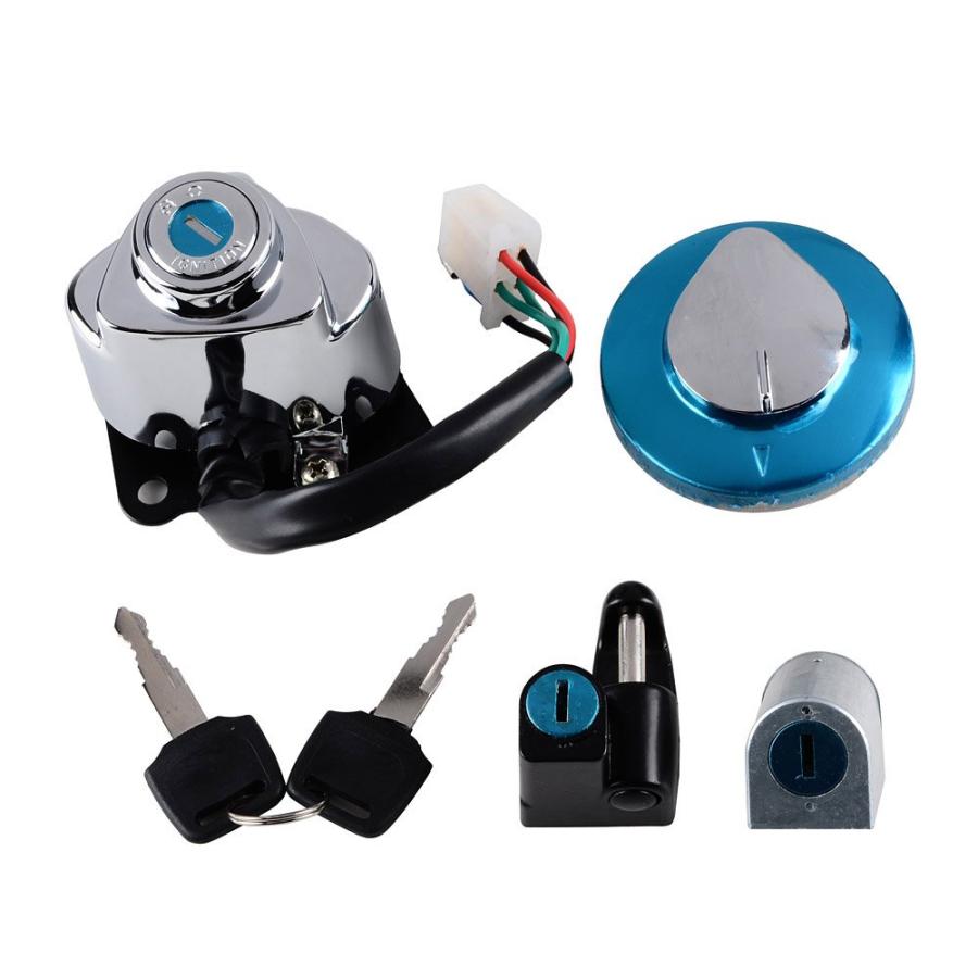 Honda Shadow VLX VT 600 400 750対応2鍵イグニッションガスキャップステアリングロックセット