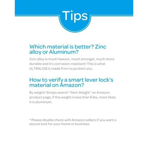 新春SALE！ ULTRALOQレバー、ブリッジ付WiFiスマートロック、強力5 in 1キーレスエントリードアロック、キーパッドと音声ガイド付指紋ロック、玄関・自宅・オフィス用ス 【6384691496】(22947円)