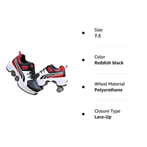 LDTXH自動歩行靴インビジブルローラースケート、2 in 1パルクールシューズ/インラインローラースケート靴、複列クワッドローラースケート屋外スポーツキック in LDTXH自動歩行靴インビジブルローラースケート 1パルクールシューズ/インラインローラースケート靴