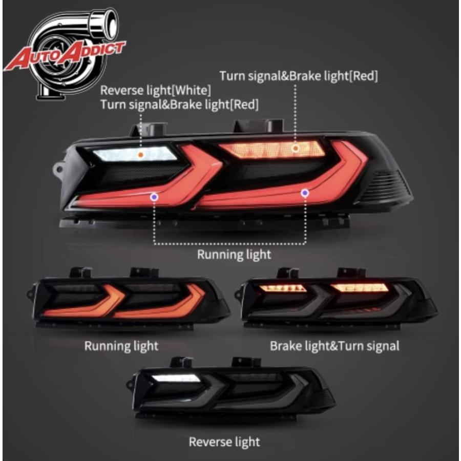 【新品同様 / 希少】 Auto Addict USAカマロテールランプ_3 D LED運転席および助手席用カマロリアライト_Black and Smoke Chevyカマロウムブラテールランプ2014-2015モデルLT% 【PE3490598904】(125456円)