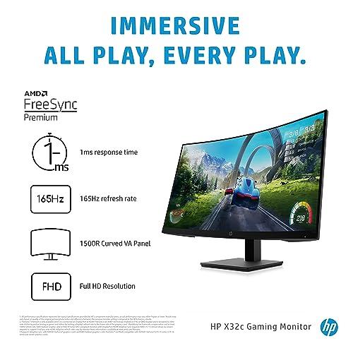 HP　32インチカーブドゲームモニターVA　HA　ms　hzディスプレイ、EyeSafe、T?V認定(X　32　FHD　c、ブラック)　165