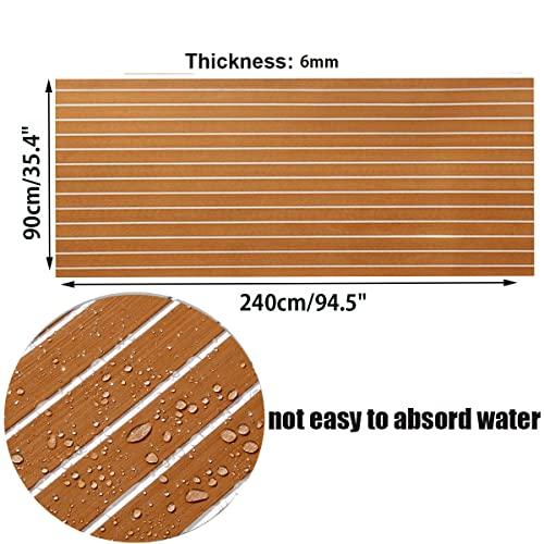 WEIFUTCHボートフローリングEVAフォーム、自己接着式シーデッキ船デッキシート、ボート用フェイクチークマリンフローリング、ヨットカヤック用滑り止めボー WEIFUTCHボートフローリングEVAフォーム 自己接着式シーデッキ船デッキシート ボート用フェイクチークマリンフローリング Non skid