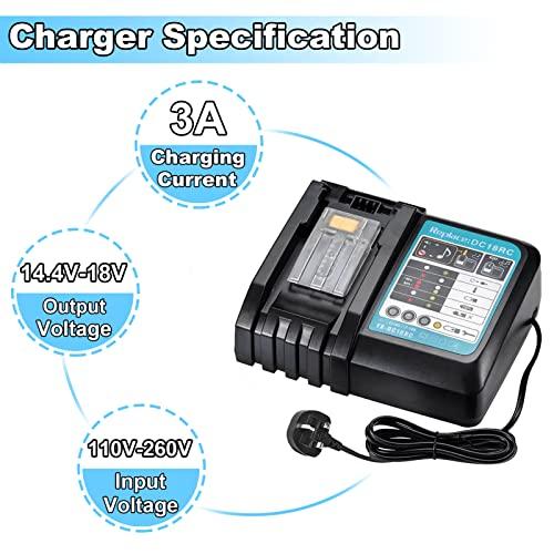 VANTTECH 2 Pack BL 1850 B 18 V 5.0 Ahマキタ電池用交換&DC 18 RC 18 V 6 A急速充電器マキタ18 V電池対応BL 1850 B BL 1860 B BL 1840 BL 1830 BL 1835 BL BL RC VANTTECH Pack Ahマキタ電池用交換&DC A急速充電器マキタ18 V電池対応BL LXT