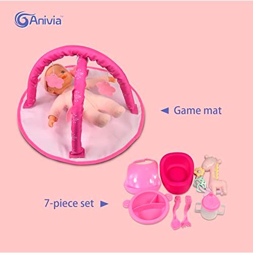 【訳あり品】 ANIVIA 5 PCsベビーカーセット・ベビーカーアクセサリーセット人形用ベビーカー・人形用ベビーベッド・あそびマット・餌付け玩具・オムツ袋・保育役あそびセ 【2319549660】(13318円)
