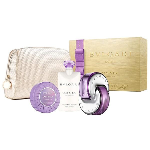 香水 ブルガリ BVLGARI オムニア アメジスト スプリングセット2016 （EDT65ml +ボディミルク75ml +ソープ75g+オリジナルポーチ）Omnia Ameth フレグランス｜parfumearth