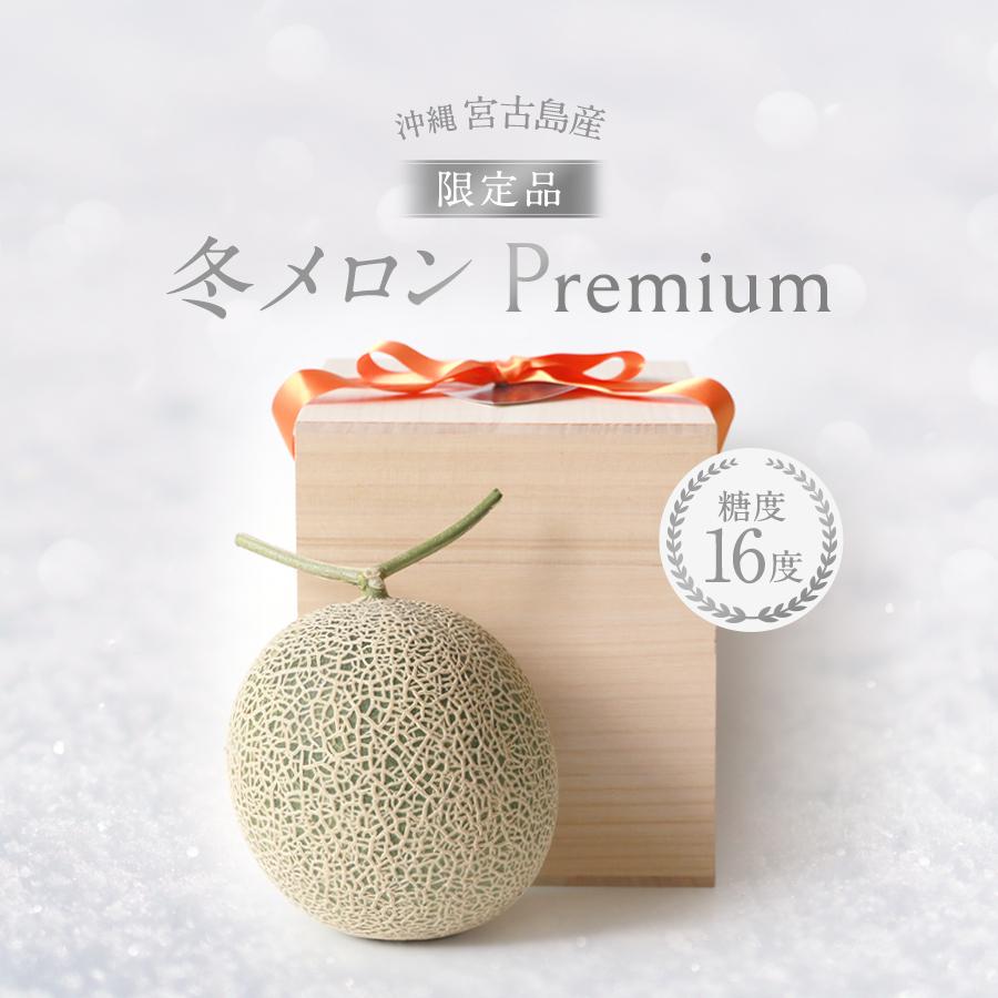 メロン 桐箱 大玉（1.7〜2.0kg）桐箱入りの高級メロン【冬メロン Premium】《12月・1月発送》沖縄・宮古島産｜果物 フルーツ ギフト | 