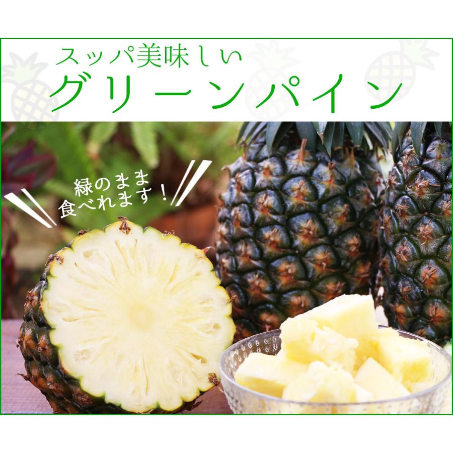 沖縄県産 全日本送料無料 グリーンパイン 1玉 品種：エヌパイン 緑のまま食べられる美味しい国産パイナップル 72%OFF 産地直送 ハワイ種