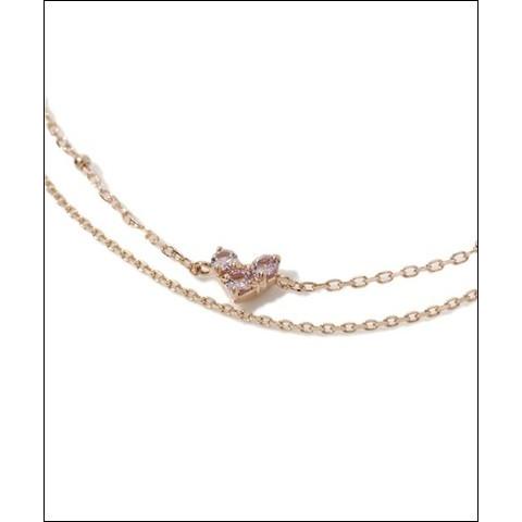 4℃（ヨンドシー） K10 ピンクゴールド ハートモチーフ ブレスレット