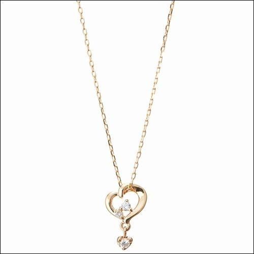 4℃ ハートモチーフネックレス イエローゴールド ヨンドシー ラッピング 