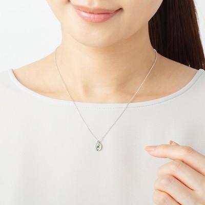 【送料無料】【ラッピング無料】ヨンドシー ネックレス エターナルシルバー 5月誕生石 しずくモチーフ 4℃の画像