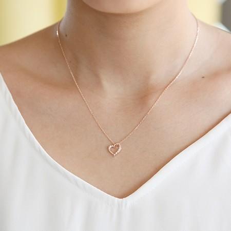 4℃（ヨンドシー） ネックレス レディース ハートモチーフ ピンク