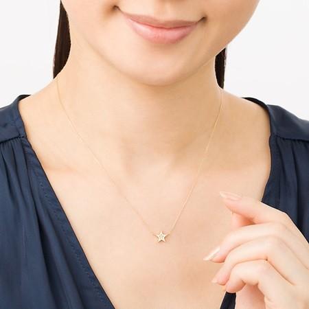 【送料無料】【ラッピング無料】ヨンドシー ネックレス ダイヤモンド スターモチーフ K10イエローゴールド 4℃_2