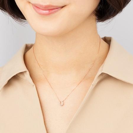 美品★Canal 4℃ K10 PG ネックレス ジルコニア 4℃（ヨンドシー） カナルヨンドシー Canal 4℃ ネックレス K10ピンク