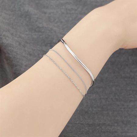 【送料無料】【ラッピング無料】カナルヨンドシー Canal 4℃ カナル4℃ Layered シルバー バングルの画像