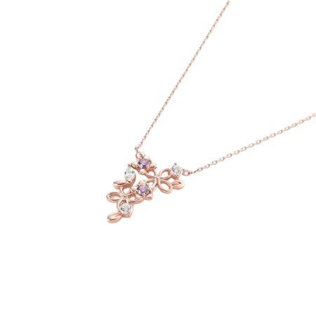 カナルヨンドシー Canal 4℃ カナル4℃ ネックレス シルバー Spring Collection 花 ライラック キュービックジルコニア レディースの画像