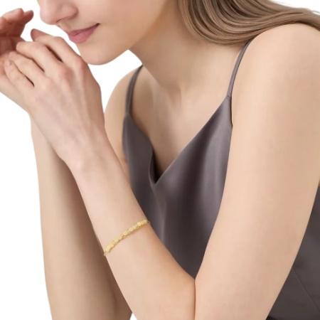【値下げ】Canal 4℃ ブレスレット シルバーカラー ストーン付き CANAL 4℃（カナルヨンドシー） カナル4℃ ブレスレット シルバー ビーズ