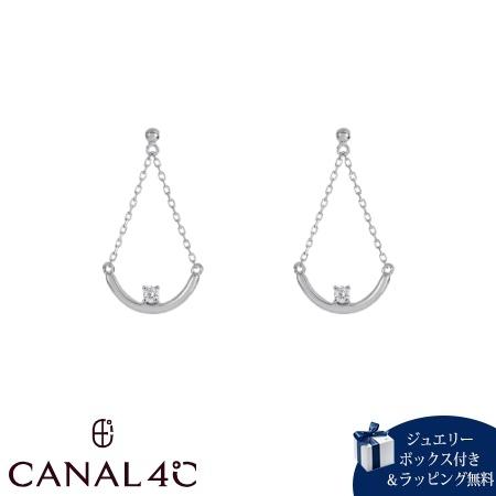 カナルヨンドシー Canal 4℃ カナル4℃ ピアス シルバー EARFLOW 揺れる シンセティックモアサナイト レディース