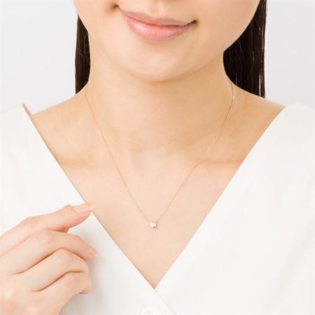 【送料無料】【ラッピング無料】ヨンドシー 4℃ 【一粒ダイヤモンド】 K18イエローゴールド ネックレス ダイヤモンドの画像