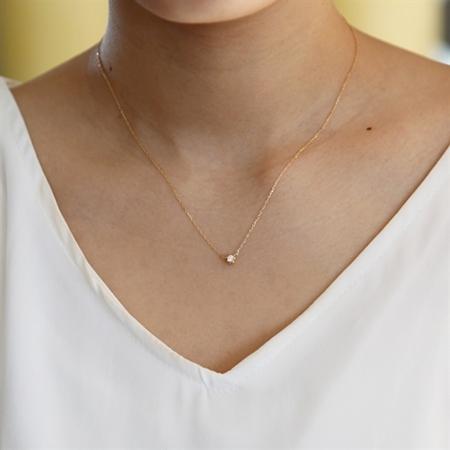【送料無料】【ラッピング無料】ヨンドシー 4℃ EAU DOUCE４℃ K18イエローゴールド ネックレス ダイヤモンドの画像