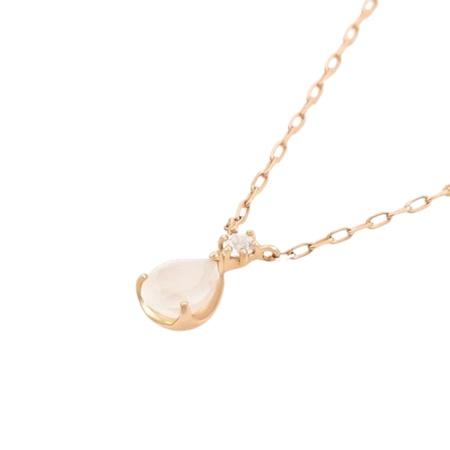 【送料無料】【ラッピング無料】ヨンドシー 4℃ 6月誕生石 K10ピンクゴールド ネックレス ムーンストーン ホワイトトパーズ