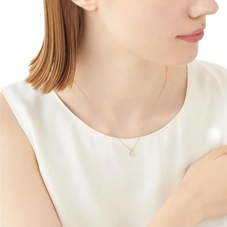 【送料無料】【ラッピング無料】ヨンドシー 4℃ 6月誕生石 K10ピンクゴールド ネックレス ムーンストーン ホワイトトパーズ