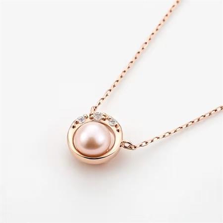 【送料無料】【ラッピング無料】ヨンドシー 4℃ パールコレクション K10ピンクゴールド ネックレス 淡水パール ホワイト トパーズ