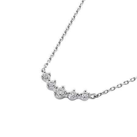 ヨンドシー 4℃ ネックレス プラチナ ライン 5石 ダイヤモンド レディースの画像