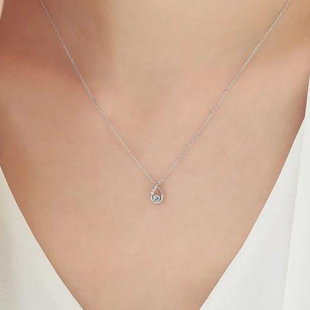 ヨンドシー 4℃ ネックレス シルバー しずく 3月誕生石 限定 アクアマリン レディース_4