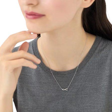 ヨンドシー 4℃ ネックレス シルバー リボン レディース_3