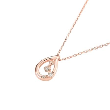 4℃（ヨンドシー） ネックレス シルバー しずく シンプル ダイヤモンド