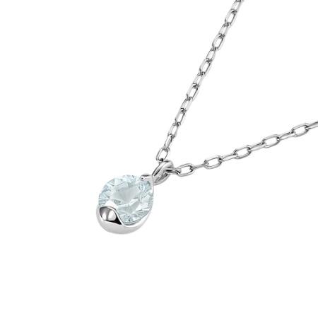 4℃ アクアマリン10Kネックレス 4℃（ヨンドシー） ネックレス K10ホワイトゴールド ANNIVERSARY しずく