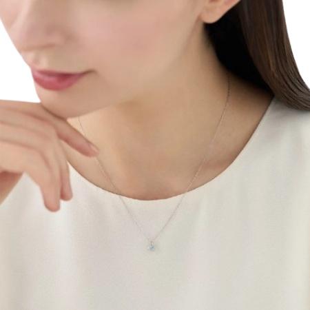 4℃ アクアマリン10Kネックレス 4℃（ヨンドシー） ネックレス K10ホワイトゴールド ANNIVERSARY しずく